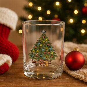 Vintage Sabin Christmas Tree Glass 1980s Holiday Drinkware Retro Christmas Decor